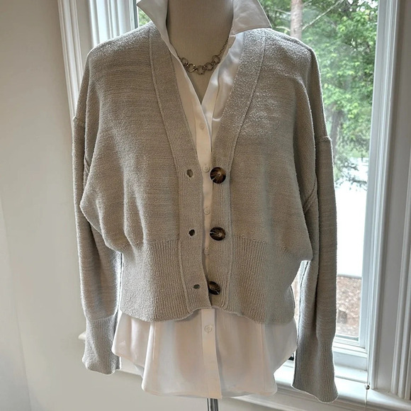 Rose & Crown Cropped V- neck Cardigan from Anthropologie, NWOT - Picture 3 of 11